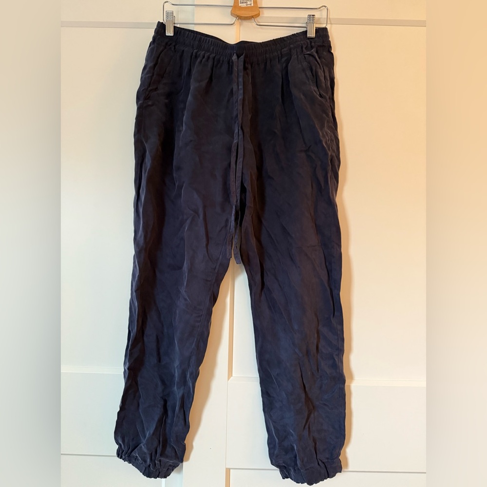 Women’s Johnny Was Navy Blue Jogger Pants Sz M Athleisure Loungewear Travel
